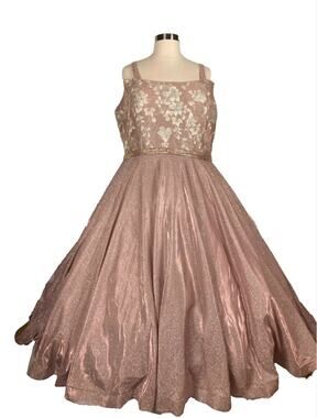 26 tease prom glitter pink silver hoop skirt princess ballgown floral straps
